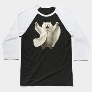 Funny Cute Ghost Kitty - Adorable Spooky Cat Art Baseball T-Shirt